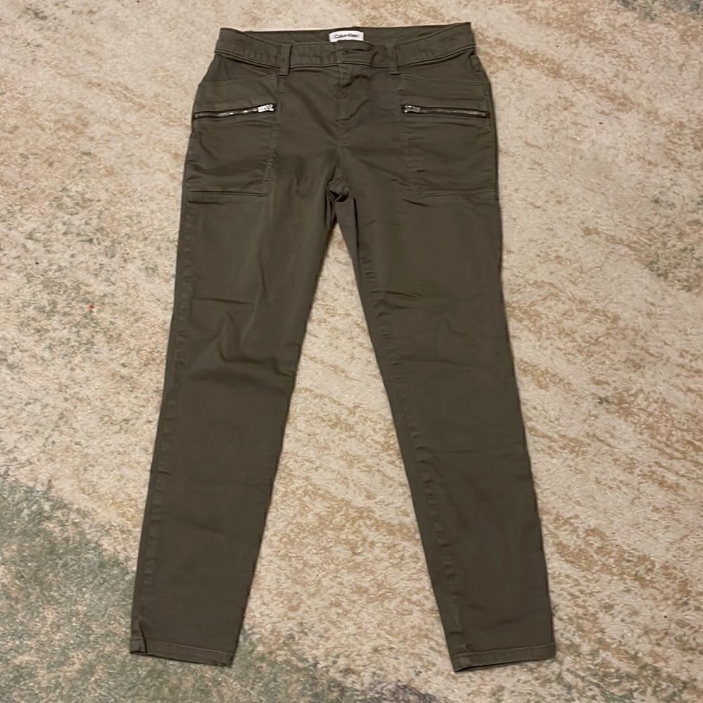 Calvin Klein Womens Zip pocket Green Pants 2